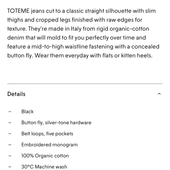 Toteme Classic Cut Denim Black - Picture 10 of 11